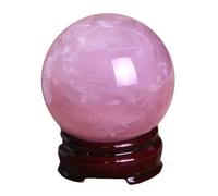 IDGTTLDF Crystal Sphere|Decorative Rose Quartz Stone Ball|Raw Orb Figurines |Home Decor Office Desk Feng Shui,4.3"(11cm)