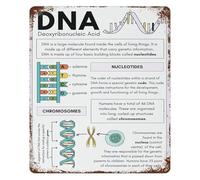 IDGTTLDF DNA Science Biology Chart Vintage Tin Metal Sign Retro Wall-Art for Study Office Decor 8 X 12 Inch