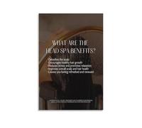 IDGTTLDF Inspirational Head Spa Quotes Canvas Print, Beauty Salon Benefits with Line Art Illustrations, Zen Decor for Bedroom Space Framed,08x12inch(20x30cm)