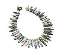 IDGTTLDF Joyería Top-perforado Multi Color Abalone Sea Shell Collar 18'' for Mujer Señora