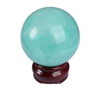 IDGTTLDF Lake Green Quartz Crystal Sphere Balls with Wood Stand Gemstone Decorative Orbs Ball for Decoration Fengshui,8~9cm