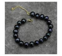 IDGTTLDF Peacock Black Round Pearl Necklace Bracelet Sets Simple Gift For Lady Girls (Bracelet)