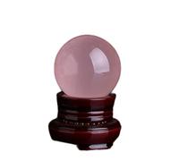 IDGTTLDF Real Crystal Ball,Large Rose Quartz Gemstone, Stone Sphere with Wood Stand for Living Room Desktop Decoration,120mm