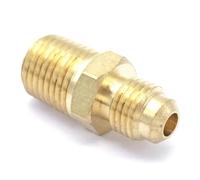 IDGTTLDF SAE Thread 7/16"-20 UNF Fit Tube OD 1/4" - 1/4" NPT Male Brass SAE 45 Degree Pipe Fitting Adapters