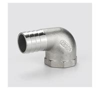 IDGTTLDF Unión de Manguera de Agua en ángulo Recto de Acero Inoxidable 304, Codo con Rosca Hembra BSP de 3/8" x 15 mm