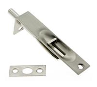 idh by St. Simons 11014-015 Professional Grade Quality Solid Brass 4"""" Flush Bolt with Square End 4-Inch Satin Nickel