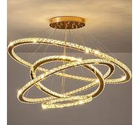 IDHBGJD Lámpara de Techo de Cristal Moderna de 3 Anillos, Accesorios de iluminación para Sala de Estar, Luces de Techo para Dormitorio, lámpara LED para Pasillo, Cocina, iluminación Colgante Colgante