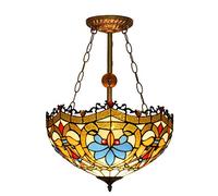 IDHBGJD Lámpara de Techo Estilo Tiffany de 16 Pulgadas con Cuentas de Amor, vidrieras inversas, decoración Vintage, lámpara Colgante para Comedor, Sala de Estar, Dormitorio, Pasillo, Cocina