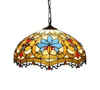 IDHBGJD Lámpara de Techo Estilo Tiffany de 16 Pulgadas con Cuentas de Amor, vidrieras, lámpara Colgante, decoración Vintage, lámpara para Cocina, Isla, Comedor, Sala de Estar, Dormitorio, Pasillo