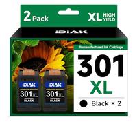 IDIAK 301XL Cartuchos de Tinta Negro Remanufacturado para HP 301 Cartuchos de Tinta Compatible con Envy 4500 4504 5530 5532 DeskJet 1510 2540 1050 3050 2050 2510 OfficeJet 2622 4630