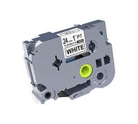 IDIK - Cable de identificación flexible para Brother P-Touch TZe-FX251 TZ FX251 Tze FX251 (24 mm x 8 m), color negro y blanco