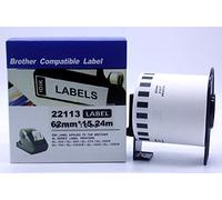 IDIK cinta adhesiva para Brother dk de 2113 dk de 22113, duradero, Ancho, Negro sobre Transparente, 62 mm x 15,24 m