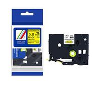 IDIK HSe-611 HS2-611 Cinta de tubo termorretráctil negro sobre amarillo, 5,8 mm x 1,5 m, compatible con impresoras Brother P-Touch, 1 unidad