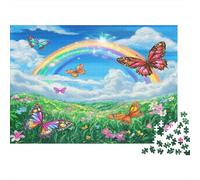 Idílico soñador Puzzles Imposible,desafío for Adults Mariposas Arco Iris Entretenimiento Creativo 1000 Piezas Obra De Artee De Juego De para Adultos Y Niños A Partir De 12 Años 1000pcs (75x50cm)