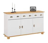 IDIMEX Colmar - Cómoda (madera de pino maciza), color blanco y marrón
