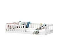 IDIMEX Gustavo Montessori - Cama de suelo (90 x 200 cm, madera de pino maciza), color blanco