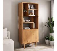 IDIMEX Mueble de salón Simona con compartimentos abiertos, color roble - Moderna estantería de madera de diseño escandinavo con puertas y espacio de almacenamiento, estantería de diseño