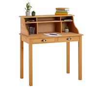 IDIMEX Secretario Marlene, bonito secretario de escritura con 2 cajones, práctico escritorio con 6 compartimentos, mesa consola atemporal de pino macizo barnizado