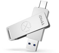 iDiskk 128GB SSD Estado sólido USB Flash Drive hasta 500MB/s USB-C y Gen 2 USB3.2 USB Thumb Drive, SSD USB-C Foto Stick pendrive para Type-C iPad/ iPhone15 Serie Android Phone PC/Mac y Tablet.