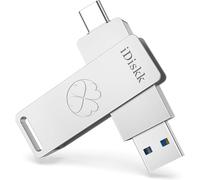 iDiskk Unidad flash de 256 GB para iPhone 17/16/15 Pro/Max, USB-C iPad, MacBook, Android, 500 MB/s, memoria USB 3.2 de alta velocidad con aplicación de copia de seguridad automática para fotos/videos