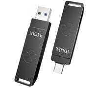 iDiskk Unidad Flash USB de Estado sólido de 256 GB, USB 3.2 de 1000 MB/s, Unidad de Pulgar de Alta Velocidad SSD, Gen2 USB-C Photo Stick para iPhone 15/USB-C iPad/teléfonos Android, Laptop/Mac y