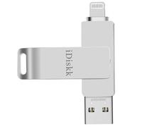 iDiskk Unidad flash USB Lightning de 128 G para iPhone, con certificación MFi, almacenamiento externo para iPhone, compatible con iPad, Mac y PC