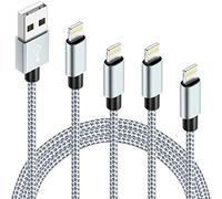 IDISON Cable Lightning USB, Set de 4 (1M,2M,2M,3M) Certificado Mfi, Cable Apple de Nylon Trenzado, Carga Rapida, compatible con iPhone 14 13 12 11 Max Pro XR XS 8 7 Plus 6S 5S 5C Air iPad Mini