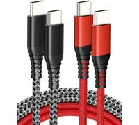 IDISON Paquete de 2 cables de carga para iPhone 15 de 2 m, cable USB C a USB C de carga rápida de 100 W, nailon trenzado de 480 Mbps USB a USB C para iPhone 15, 15 Pro, 15 Pro Max, Samsung Galaxy S21,