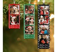 iDIY Adornos de Navidad Personalizados con 2 Fotos - Colgante de Madera para Árbol con Imágenes a Color 2025 para Familia - Decoración con Recuerdos para Parejas y Niños - 2 Foto