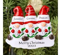 IDIY Colgante Personalizada Bolas de Navidad-Gnomo con Nombre de 2/3/4/5/6 Decoración Navidad para la Familia Regalo Original Familiares Amigos Navidad