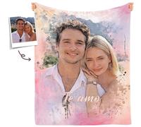 iDIY Manta Personalizada con Foto y Texto - Collage para Regalo a Hombre, Mujer, Familia, Pareja con Fotos Personalizadas - Día de la Madre