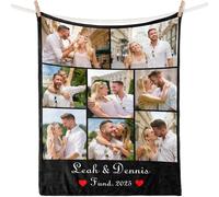 iDIY Manta Personalizada con Foto y Texto - Fotos Personalizadas Regalo Regalo Personalizado para Hombre, Mujer, Familia, Pareja Mantas Personalizadas, Manta Collage, Día de la Madre(8 Fotos)