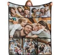 iDIY Mantas Personalizadas con Fotos Texto - Regalos Personalizados, Fotos Personalizadas Regalo, Regalos para Mascotas bebé mamá papá niños Regalo para él y para Ella 6 Fotos