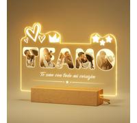 iDIY Marco de Fotos Personalizado con Foto y Texto - Te Amo Lampara LED - Regalos Personalizados San Valentin Mujer Hombre Aniversario Cumpleaños Navidad