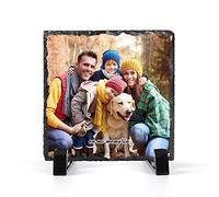 iDIY Marco de Fotos Personalizado Piedra-Portafotos Pizarra para papá Personalizado con Foto, Regalo Día del Padre original, Portafotos de Piedra Natural de Pizarra Personalizado con tu Foto, Familia