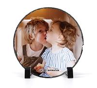 iDIY Marco de Fotos Personalizado Piedra-Portafotos Pizarra para papá Personalizado con Foto, Regalo Día del Padre original, Portafotos de Piedra Natural de Pizarra Personalizado con tu Foto, Familia