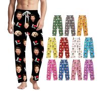 iDIY Pantalones de Pijama Personalizados - Pijama Personalizado con Foto y Texto, Regalos Personalizados para Hombre y Mujer
