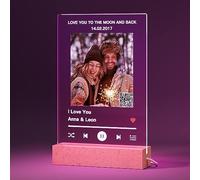iDIY Placa Spotify Personalizada -Lámpara de Ambiente Placa Spotify Personalizada con Luz y QR Regalo Aniversario Pareja Regalo Mujer Hombre San Valentín Navidad