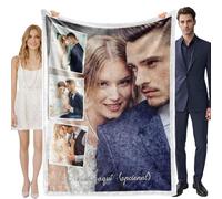 iDIY Regalos Personalizados - Manta Personalizada con Foto y Texto Regalo Personalizado para Mujeres Hombres Familia Amigos Ella Él Regalos para San Valentín Día del Padre/Madre Navidad(4 Fotos)