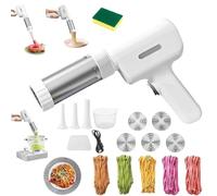 Idiyappam Maker Electric, String Hopper Maker Electric, 5-in-1 Cordless Pasta Maker for kitchen, Portable Noodle Maker with Dough Cutter, for Making Spaghetti Linguine (White)