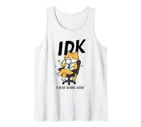 IDK I Just Work Here Cat Coffee Trabajador de Oficina Camiseta sin Mangas