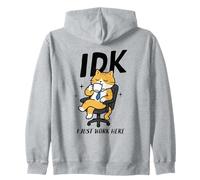 IDK I Just Work Here Cat Coffee Trabajador de Oficina Sudadera con Capucha