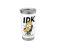 IDK I Just Work Here Cat Coffee Trabajador de oficina Vaso térmico de acero inoxidable de doble pared