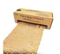 IDL Packaging Papel Kraft acolchado HexcelWrap de 15.2 x 300 pies en caja autodispensada - alternativa ecológica al abrigo de burbujas - innovador rollo de papel de embalaje para envío y mudanza