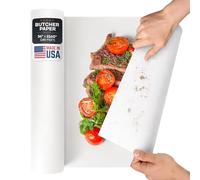 IDL Packaging Rollo de papel de carnicero blanco natural de 36 pulgadas x 180 pies, papel de regalo kraft resistente a la humedad para cocinar o embalar, envoltura de barbacoa sin encerar para carne y