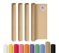 IDL Packaging Rollo de papel kraft marrón de 48 x 125 pies (2160 pulgadas), 30 libras (paquete de 4) - Papel resistente para embalaje, mudanza, envío, manualidades - Papel de regalo kraft 100% natural
