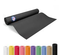 IDL Packaging Rollo de papel kraft negro de 24 x 2160 pulgadas (185 pies) - Rollo de papel blanco de calidad de 50 libras de grosor para embalaje, mudanza, envío y manualidades/artes - Papel natural