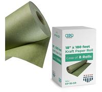 IDL Packaging Rollo de papel kraft verde de 18 x 2160 pulgadas (paquete de 8) - Papel de manualidades de color escolar - Papel de embalaje de alta densidad para arte, proyectos de bricolaje, mudanzas,