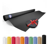 IDL Packaging Rollo de papel negro de 48 x 2160 pulgadas (185 pies) - Rollo de papel kraft de 50 libras de grosor - Papel de regalo negro para embalaje, mudanza, envío y manualidades/artes - Rollo de