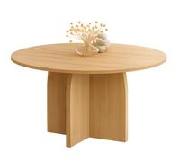 IDMarket ABY - Mesa de comedor fija redonda para 6 personas, madera, efecto haya 110 cm